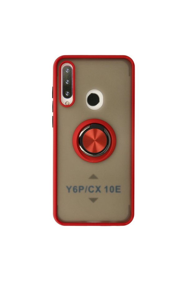 Evimdeyokyok Huawei Y6P Kılıf Montreal Yüzüklü Silikon Kapak - Kırmızı