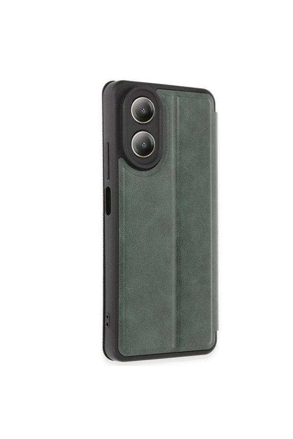 Evimdeyokyok Oppo A38 Kılıf Flip Cover - Koyu Yeşil