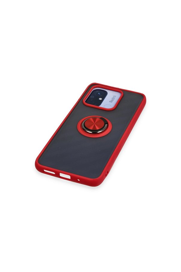 Evimdeyokyok Xiaomi Redmi 12C Kılıf Montreal Yüzüklü Silikon Kapak - Kırmızı