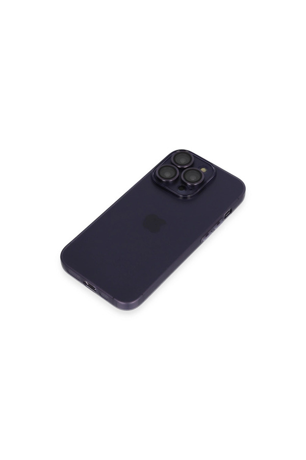 Evimdeyokyok Apple İphone 14 Pro Max Kılıf Luko Lens Silikon - Derin Mor
