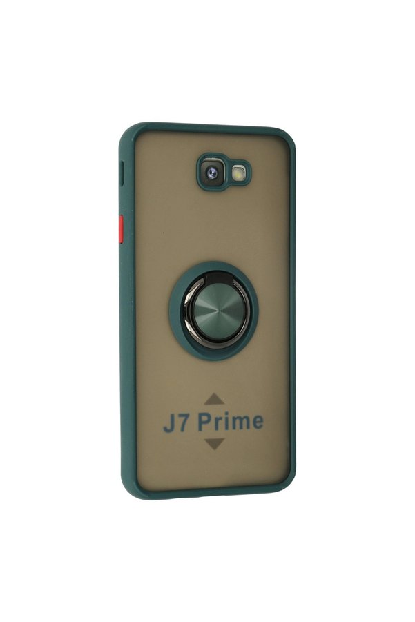 Evimdeyokyok Samsung Galaxy J7 Prime Kılıf Montreal Yüzüklü Silikon Kapak - Yeşil