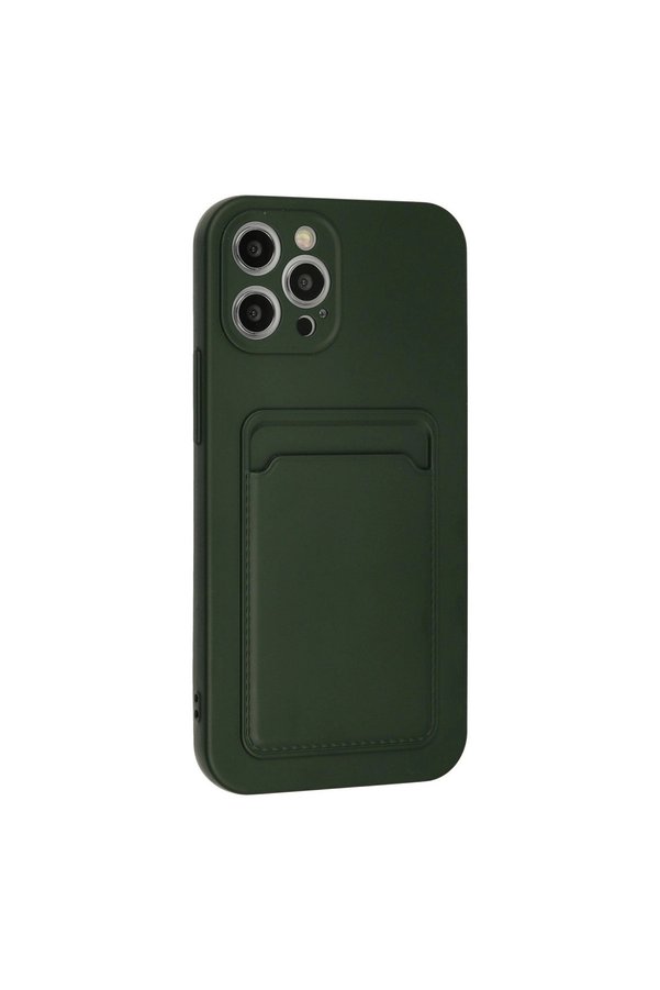 Evimdeyokyok Apple İphone 12 Pro Max Kılıf Kelvin Kartvizitli Silikon - Koyu Yeşil