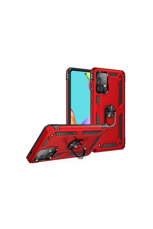 Evimdeyokyok Samsung Galaxy A33 5G Kılıf Sofya Yüzüklü Silikon Kapak - Kırmızı