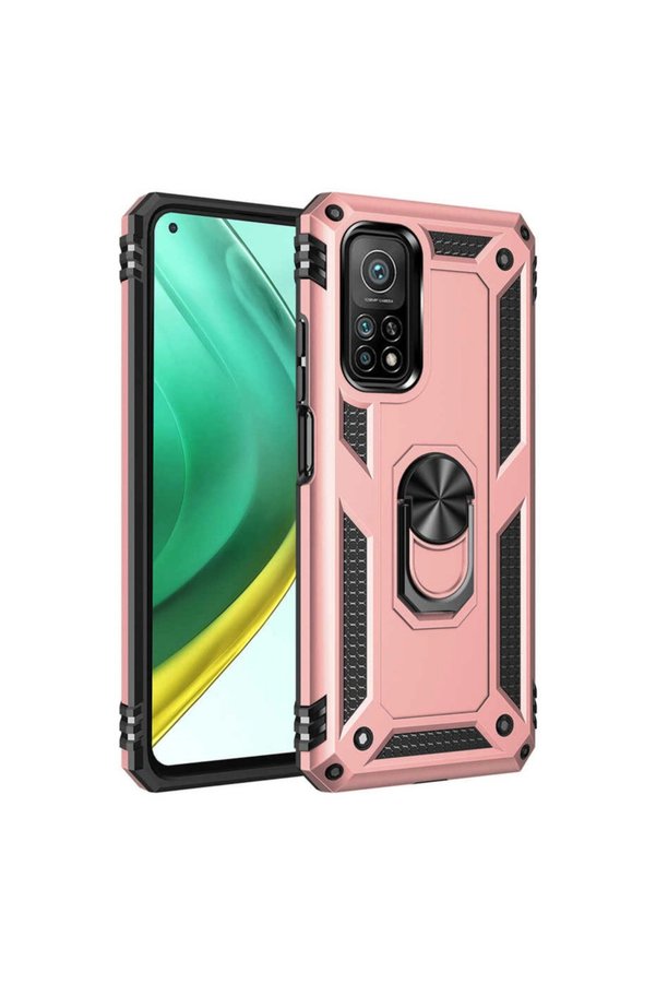 Evimdeyokyok Xiaomi Mi 10T Pro Kılıf Sofya Yüzüklü Silikon Kapak - Rose