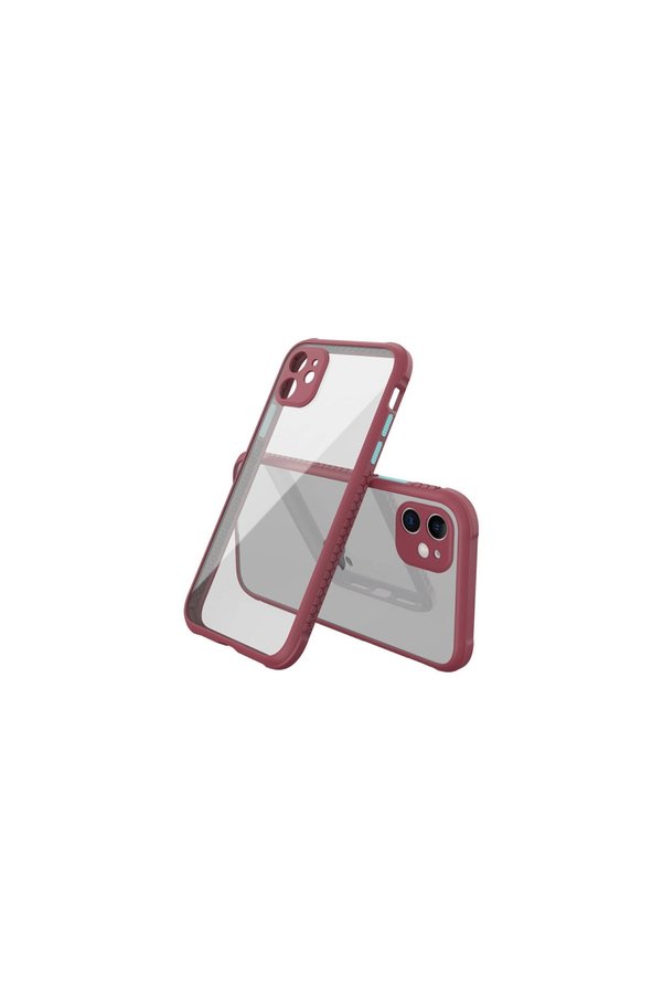 Evimdeyokyok Apple İphone 12 Mini Kılıf Miami Şeffaf Silikon - Fuşya