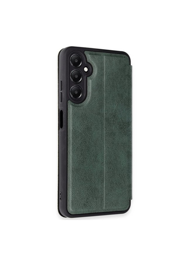 Evi̇mdeyokyok Samsung Galaxy A35 5G Kılıf Fli̇p Cover - Koyu Yeşi̇l