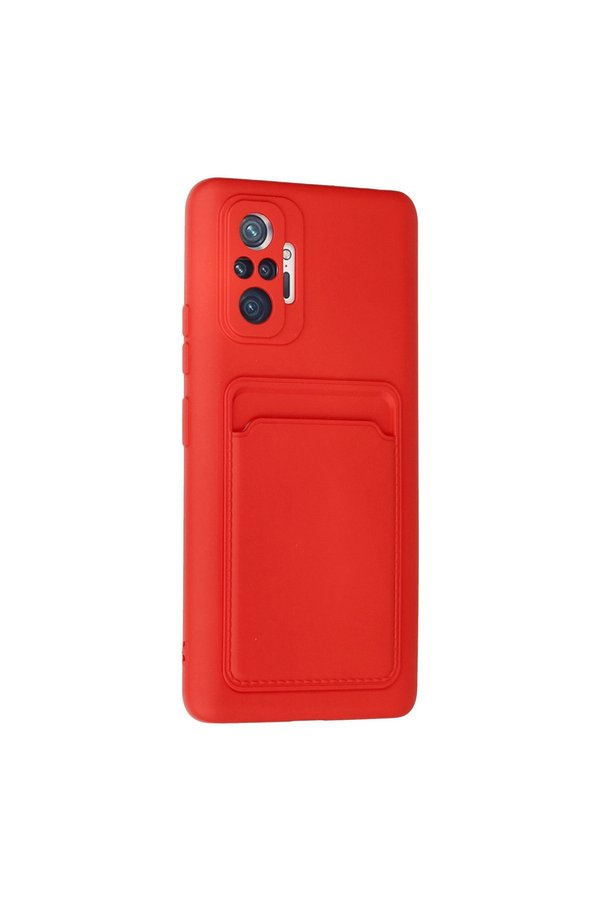 Evimdeyokyok Xiaomi Redmi Note 10 Pro Kılıf Kelvin Kartvizitli Silikon - Kırmızı