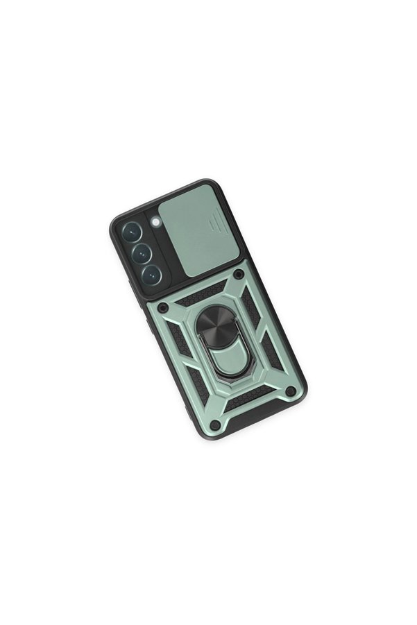 Evimdeyokyok Samsung Galaxy S23 Fe Kılıf Pars Lens Yüzüklü Silikon - Yeşil