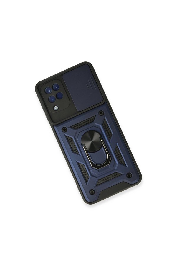 Evi̇mdeyokyok Samsung Galaxy A22 Kılıf Pars Lens Yüzüklü Si̇li̇kon - Laci̇vert