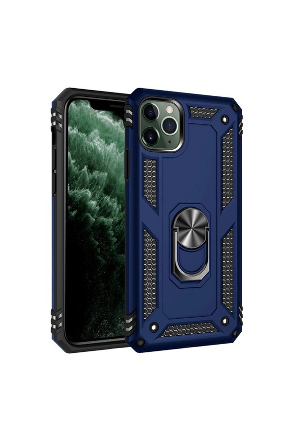 Evimdeyokyok Apple İphone 11 Pro Kılıf Sofya Yüzüklü Silikon Kapak - Lacivert