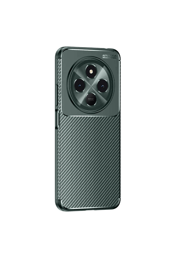 Evi̇mdeyokyok Tecno Spark 30 Kılıf Auto Focus Karbon Kapak - Koyu Yeşi̇l