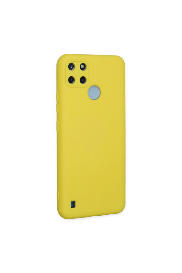 Evimdeyokyok Realme C25Y Kılıf Nano İçi Kadife Silikon - Sarı