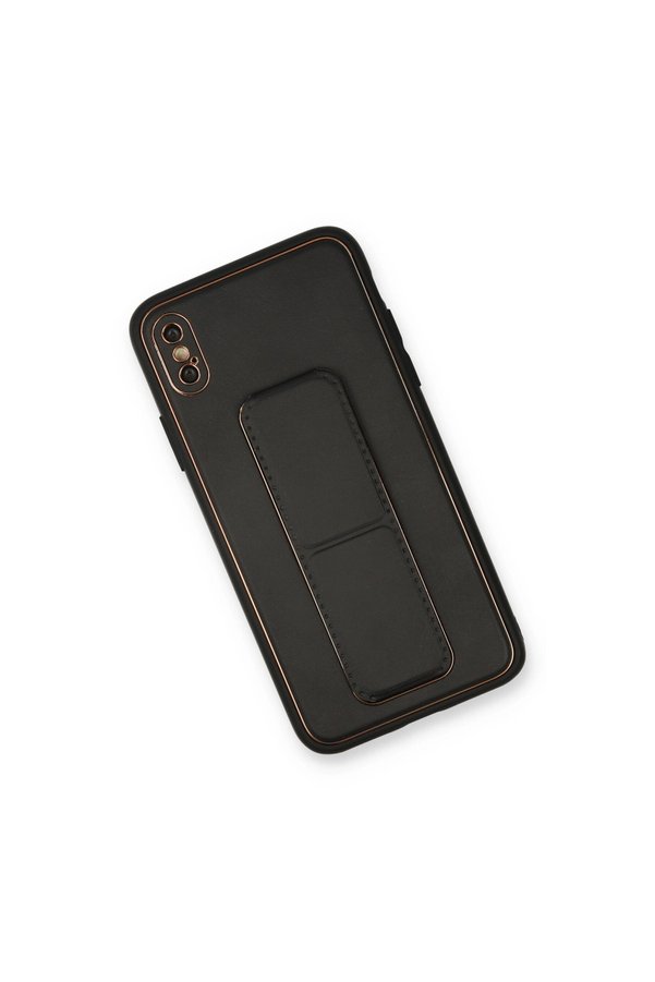 Evimdeyokyok Apple İphone Xs Max Kılıf Coco Deri Standlı Kapak - Siyah