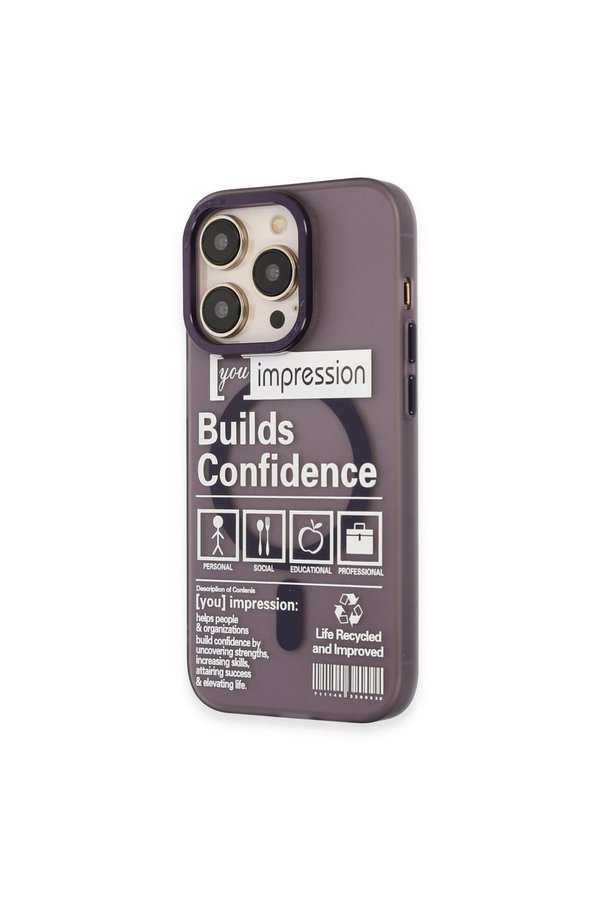 Evi̇mdeyokyok Apple İphone 14 Pro Kılıf Apollo Magneti̇csafe Desenli̇ Kapak - Apollo Mor - 6