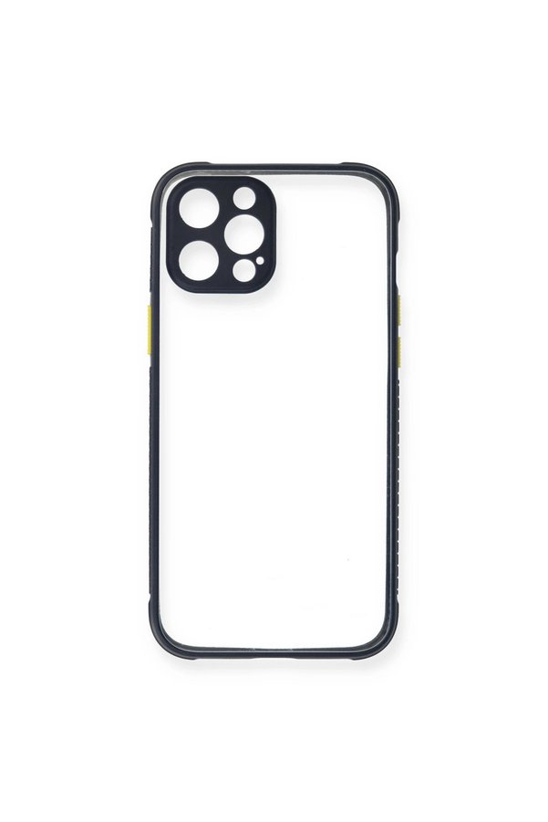 Evimdeyokyok Apple İphone 12 Pro Kılıf Miami Şeffaf Silikon - Lacivert