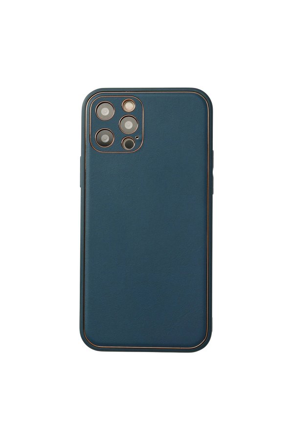 Evimdeyokyok Apple İphone 12 Pro Max Kılıf Coco Deri Silikon Kapak - Mavi