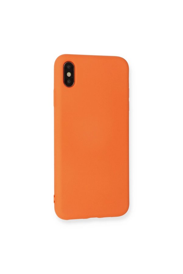 Evimdeyokyok Apple İphone X Kılıf Nano İçi Kadife Silikon - Turuncu