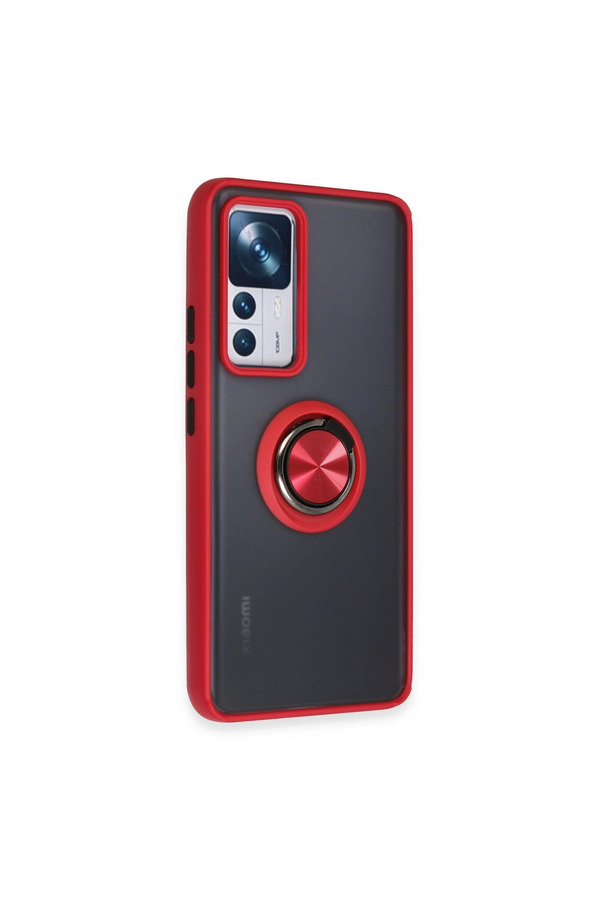 Evimdeyokyok Xiaomi Mi 12T Pro Kılıf Montreal Yüzüklü Silikon Kapak - Kırmızı