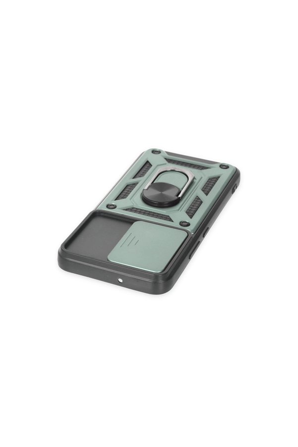 Evimdeyokyok Samsung Galaxy S23 Fe Kılıf Pars Lens Yüzüklü Silikon - Yeşil