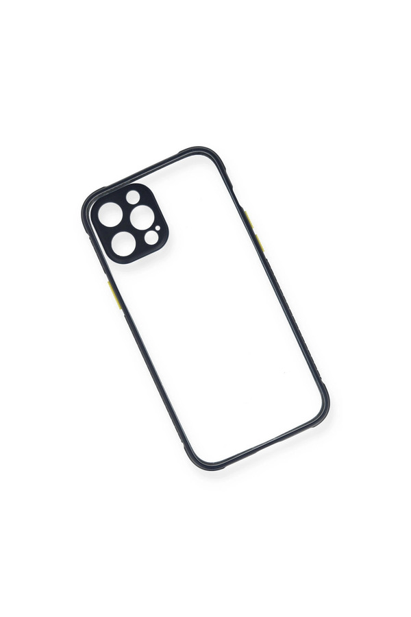 Evimdeyokyok Apple İphone 12 Pro Kılıf Miami Şeffaf Silikon - Lacivert