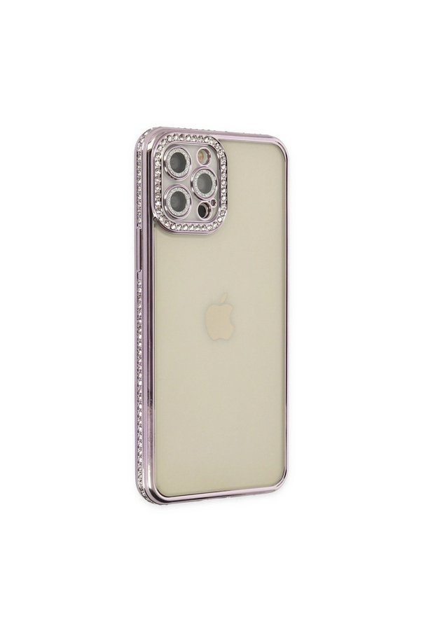 Evimdeyokyok Apple İphone 12 Pro Kılıf Joke Taşlı Silikon - Mor