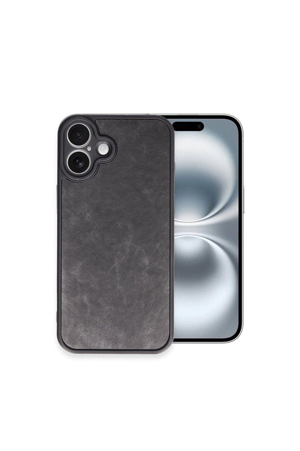 Evimdeyokyok Apple İphone 16 Plus Kılıf Aras Deri Kapak - Siyah