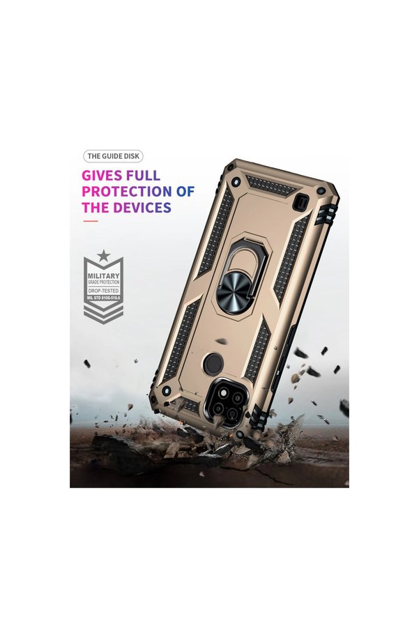 Evi̇mdeyokyok Realme C21 Kılıf Sofya Yüzüklü Si̇li̇kon Kapak - Gold