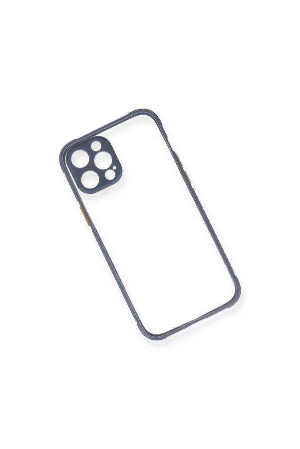 Evimdeyokyok Apple İphone 12 Pro Kılıf Miami Şeffaf Silikon - Gri