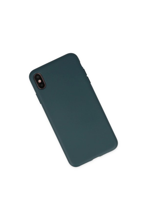 Evi̇mdeyokyok Apple İphone Xs Max Kılıf Nano İçi̇ Kadi̇fe Si̇li̇kon - Koyu Yeşi̇l