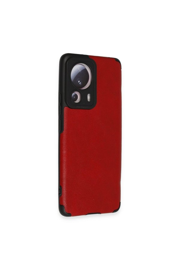Evimdeyokyok Xiaomi Mi 13 Lite Kılıf Loop Deri Silikon - Kırmızı