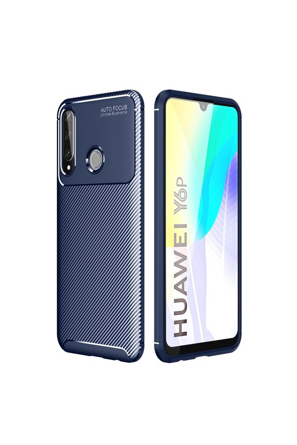 Evimdeyokyok Huawei Y6P Kılıf Auto Focus Karbon Kapak - Lacivert