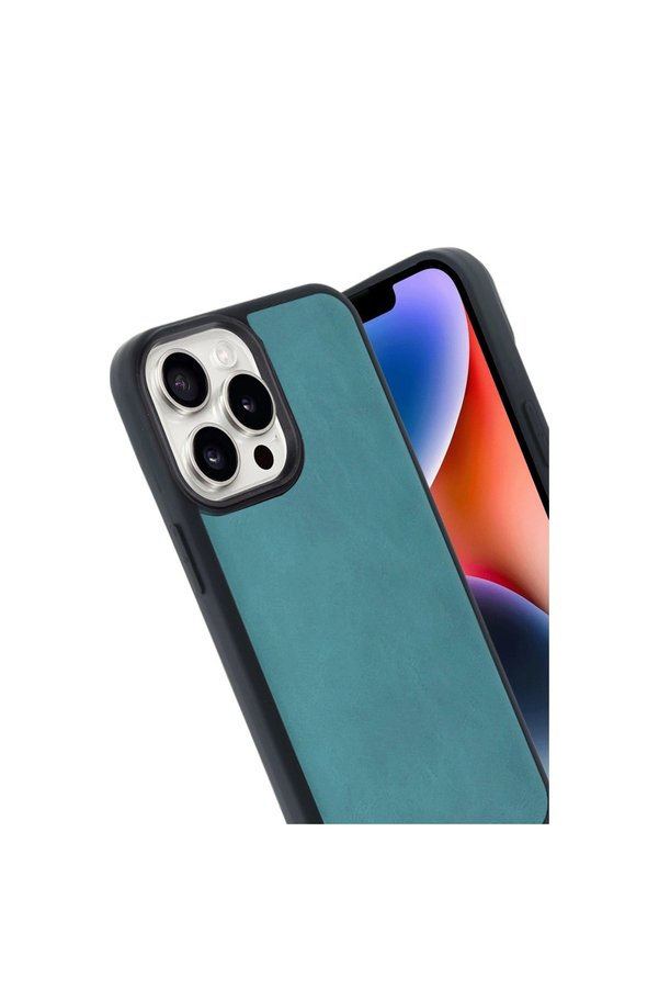 Evi̇mdeyokyok Apple İphone 14 Pro Max Kılıf Aras Deri̇ Kapak - Açık Yeşi̇l