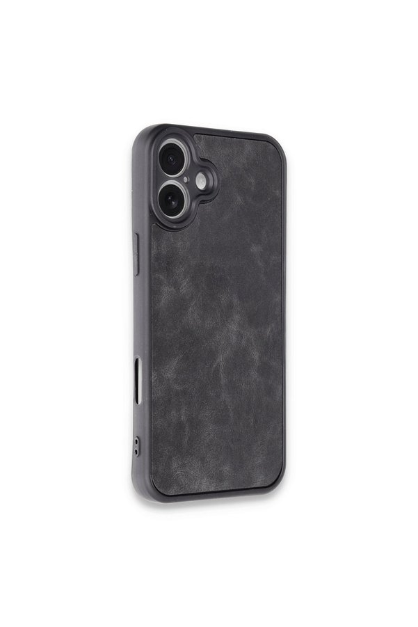 Evimdeyokyok Apple İphone 16 Plus Kılıf Aras Deri Kapak - Siyah