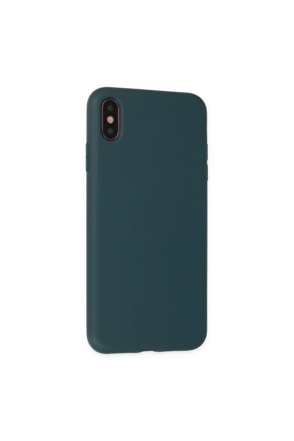 Evi̇mdeyokyok Apple İphone Xs Max Kılıf Nano İçi̇ Kadi̇fe Si̇li̇kon - Koyu Yeşi̇l