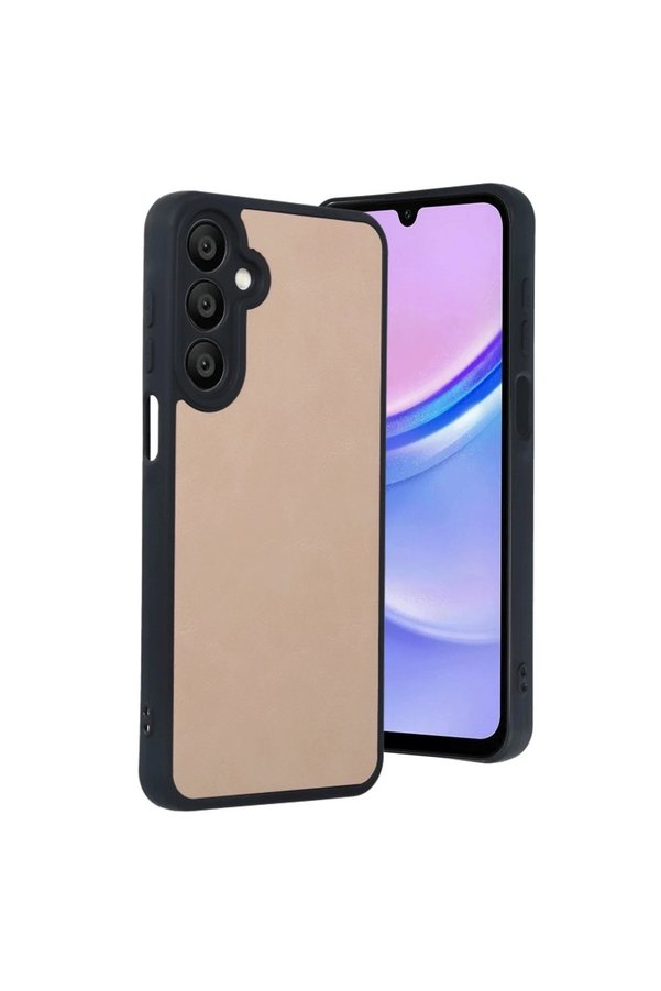 Evimdeyokyok Samsung Galaxy A35 5G Kılıf Aras Deri Kapak - Pudra