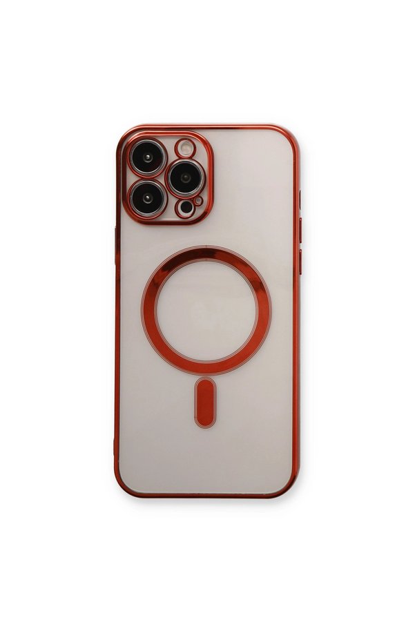 Evimdeyokyok Apple İphone 13 Pro Max Kılıf Magneticsafe Lazer Silikon - Kırmızı