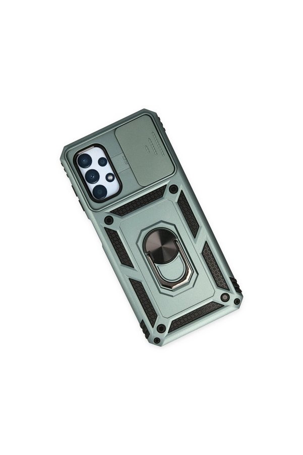Evimdeyokyok Samsung Galaxy A33 5G Kılıf Pars Lens Yüzüklü Silikon - Yeşil