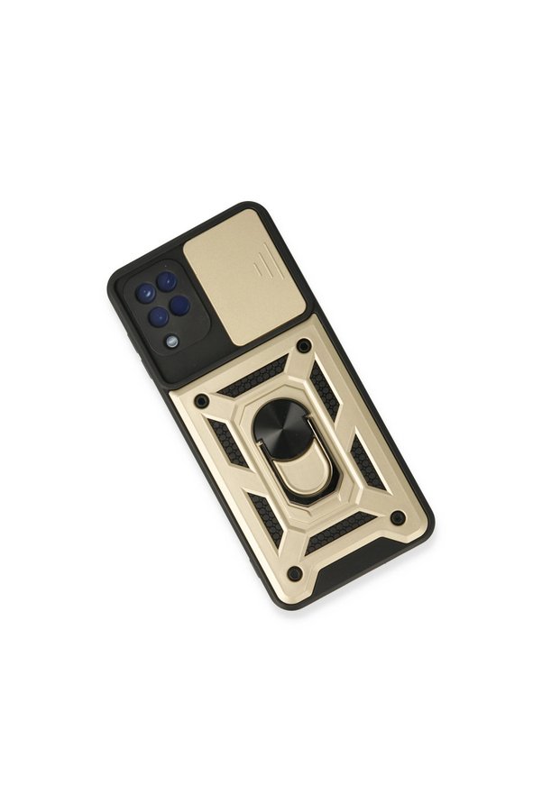 Evi̇mdeyokyok Samsung Galaxy A22 Kılıf Pars Lens Yüzüklü Si̇li̇kon - Gold