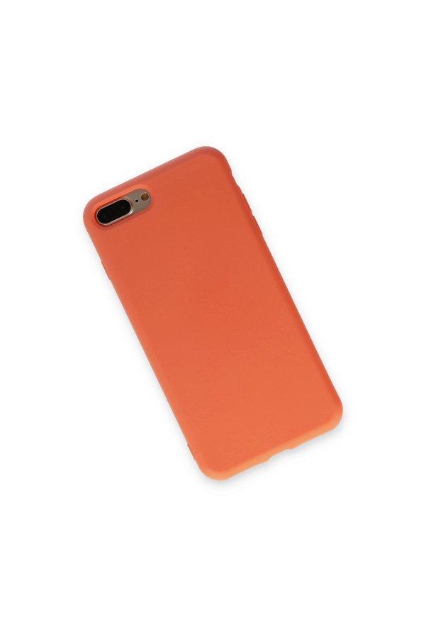 Evimdeyokyok Apple İphone 7 Plus Kılıf Nano İçi Kadife Silikon - Turuncu