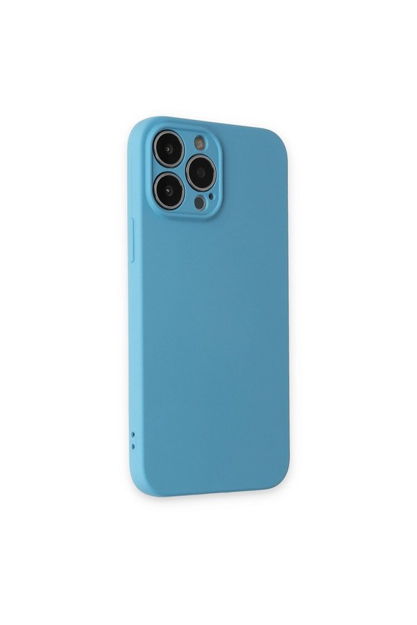 Evi̇mdeyokyok Apple İphone 13 Pro Kılıf Nano İçi̇ Kadi̇fe Si̇li̇kon - Mavi̇