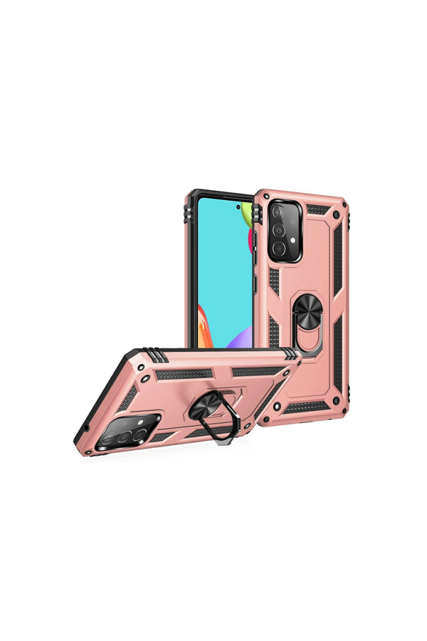 Evimdeyokyok Samsung Galaxy A52 Kılıf Sofya Yüzüklü Silikon Kapak - Rose