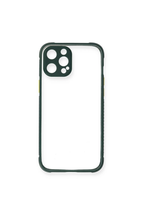 Evimdeyokyok Apple İphone 12 Pro Kılıf Miami Şeffaf Silikon - Koyu Yeşil