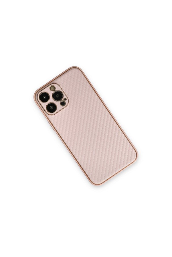 Evimdeyokyok Apple İphone 13 Pro Kılıf Coco Karbon Silikon - Pembe