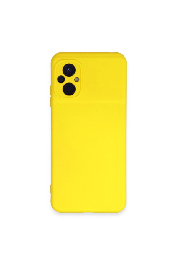 Evimdeyokyok Xiaomi Poco M5 Kılıf Nano İçi Kadife Silikon - Sarı