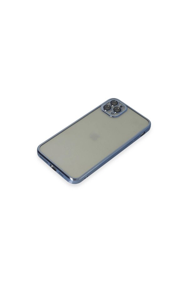 Evi̇mdeyokyok Apple İphone 11 Pro Max Kılıf Razer Lensli̇ Si̇li̇kon - Açık Mavi̇