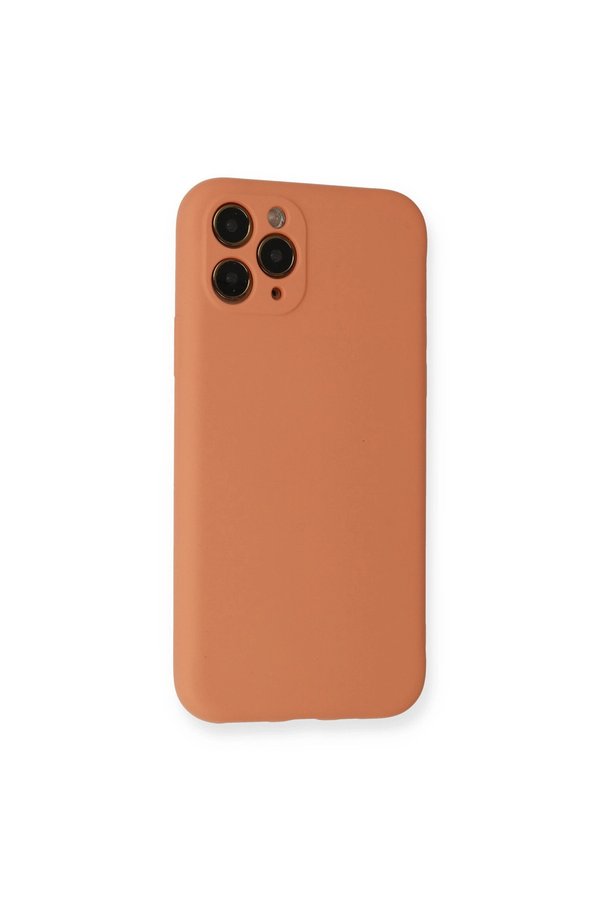 Evimdeyokyok Apple İphone 11 Pro Kılıf Nano İçi Kadife Silikon - Mat Turuncu