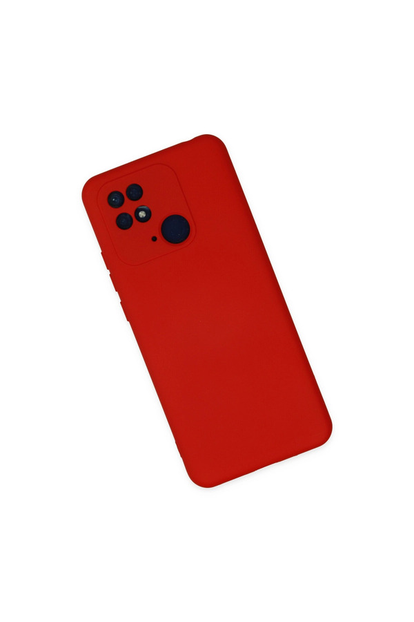Evimdeyokyok Xiaomi Redmi 10C Kılıf Nano İçi Kadife Silikon - Kırmızı