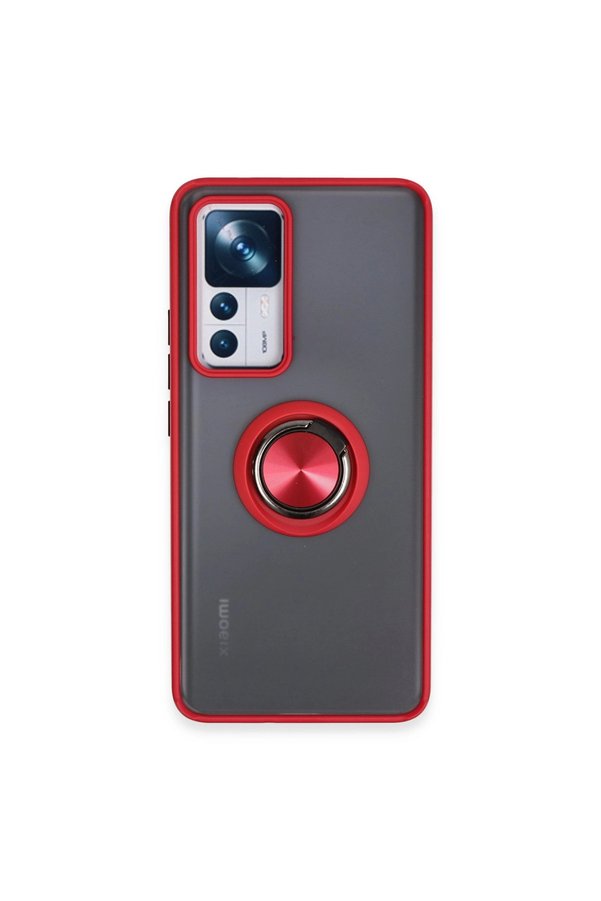 Evimdeyokyok Xiaomi Mi 12T Pro Kılıf Montreal Yüzüklü Silikon Kapak - Kırmızı