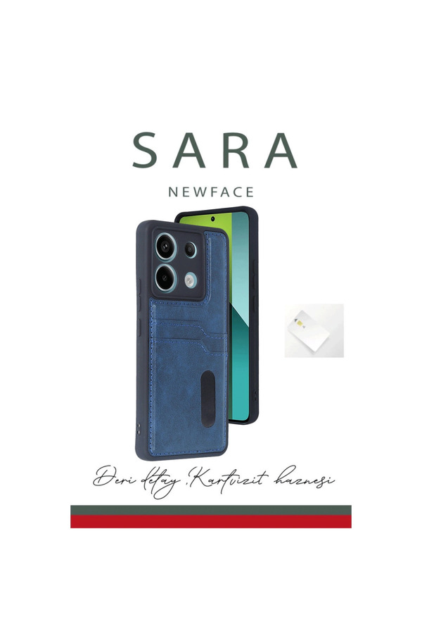Evi̇mdeyokyok Xi̇aomi̇ Redmi̇ Note 13 Pro 4G Kılıf Sara Kartvi̇zi̇tli̇ Deri̇ Kılıf - Laci̇vert