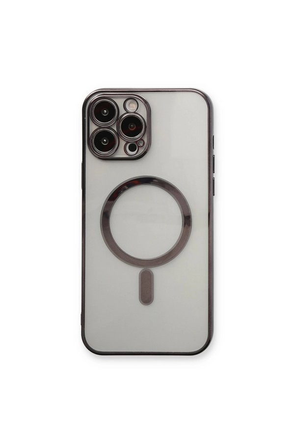 Evimdeyokyok Apple İphone 13 Pro Max Kılıf Magneticsafe Lazer Silikon - Siyah